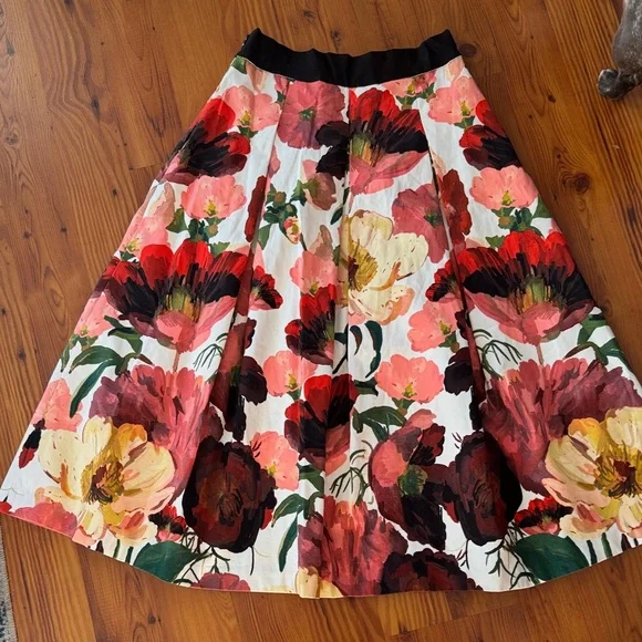 White House Black Market Multicolor Floral A-Line Skirt - Picture 5 of 5
